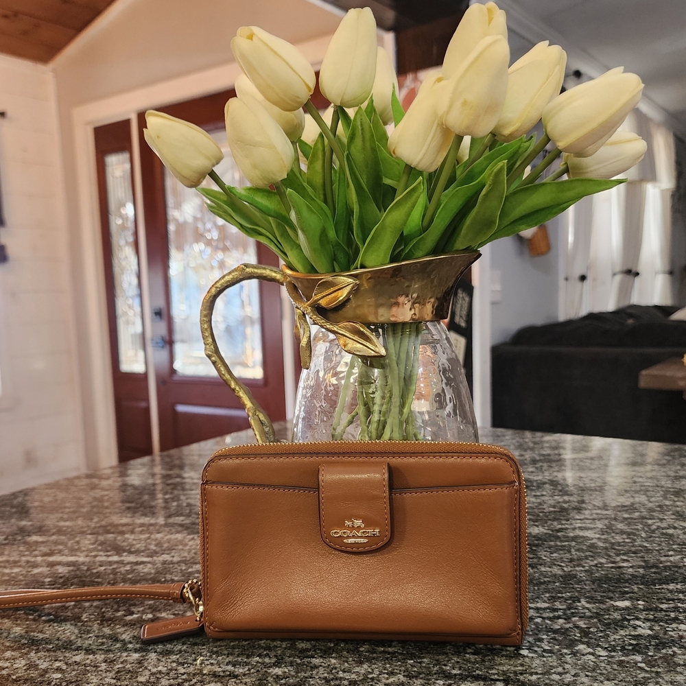 Coach Caramel Leather Wristlet